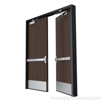 puertas cortafuegos interiores de ventana de vidrio para puerta de madera